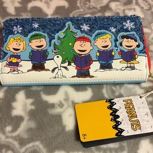 LOUNGEFLY PEANUTS SNOOPY CHRISTMAS WOMAN’S WALLET NEW WITH TAGS
